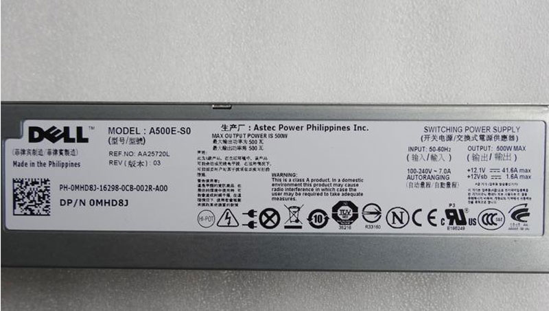  PSU Nguồn server Dell R410 500W 0MHD8J